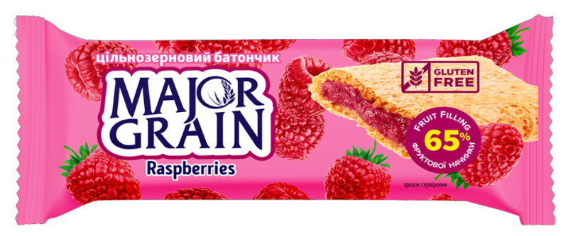 СНЭКИ фас MAJOR GRAIN малина 40гр/144шт(АК)