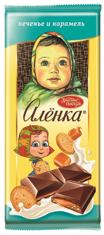 ШОК Аленка карамельная и молочная нач печенье 87гр/10шт(ОК)