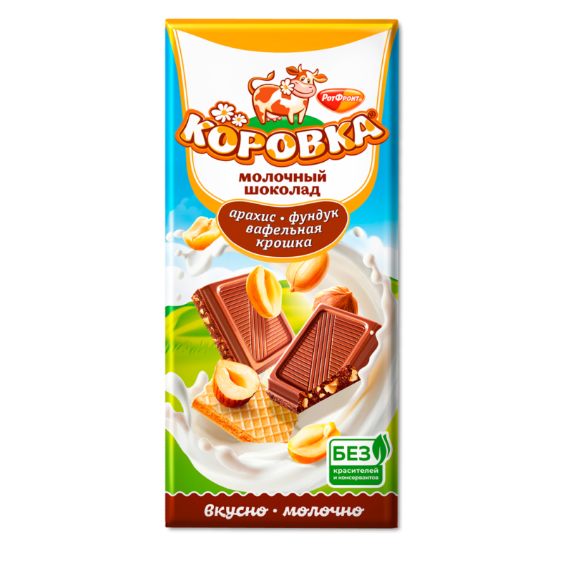 ШОК Коровка арахис фундук ваф крошка 75гр/96шт(ОК)