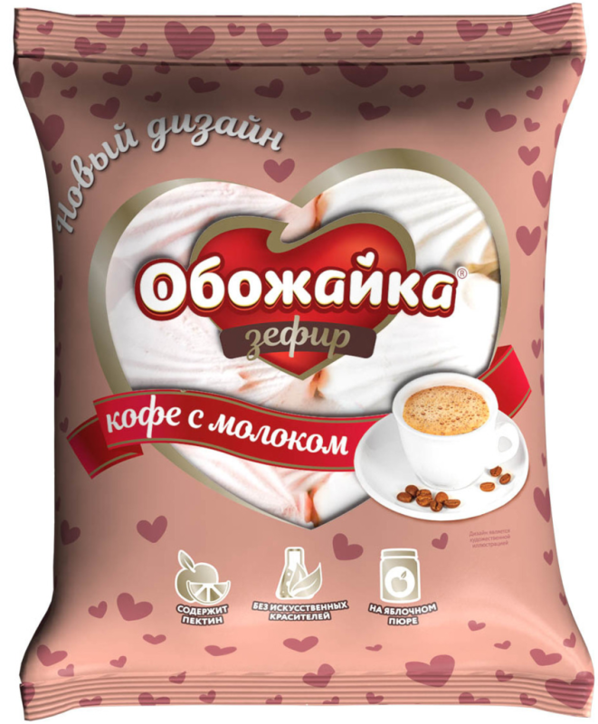 ЗЕФИР фас Обожайка кофе с молоком 280гр/14шт(ОК)