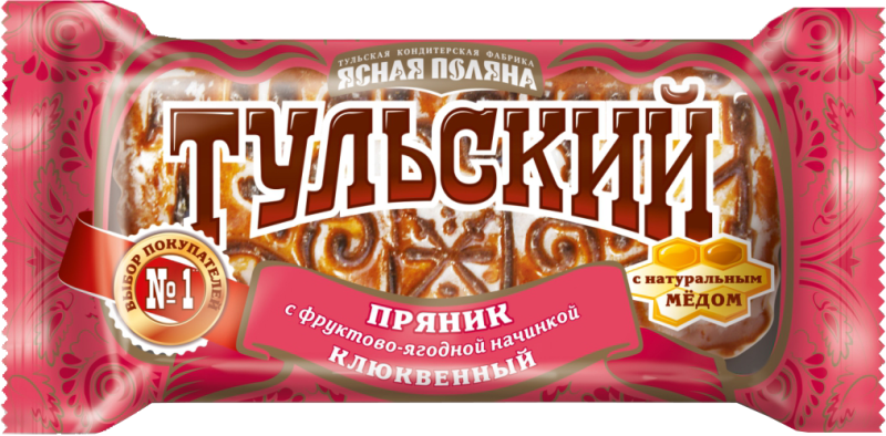 ПРЯНИКИ фас Тульский фруктово-ягодная нач клюква 130гр/24шт(ОК)