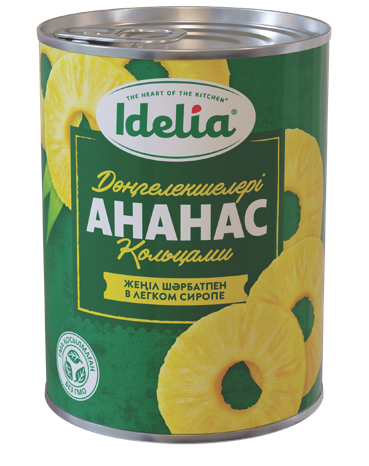 БАК 565 IDELIA Ананас кольца в сиропе 24шт(МВ)