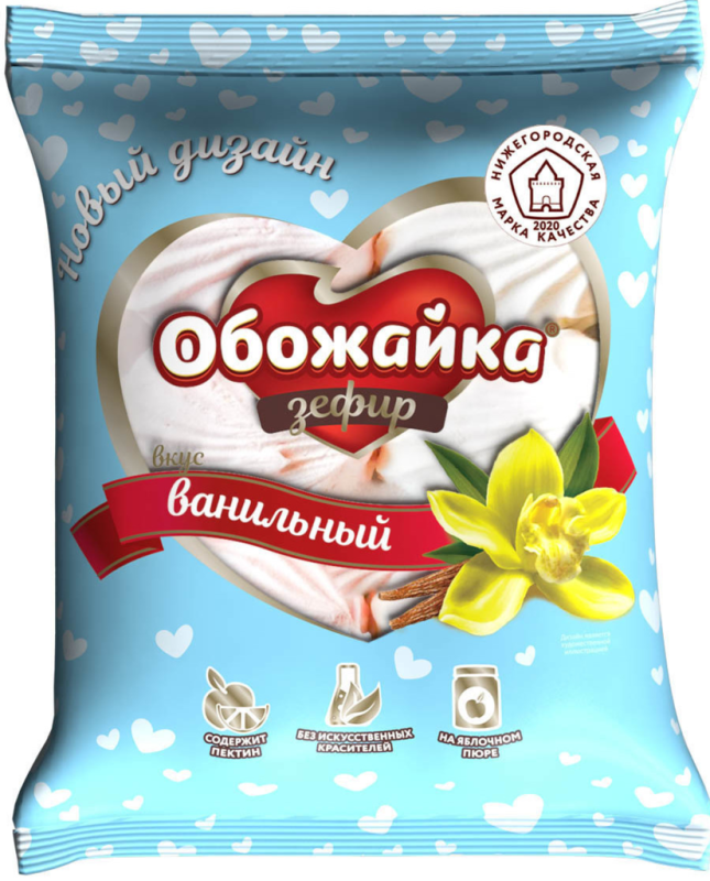 ЗЕФИР фас Обожайка ванильный 280гр/14шт(ОК)