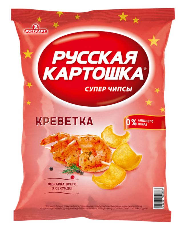 ЧИПСЫ фас Русская Картошка креветки 80гр/16шт(РС)