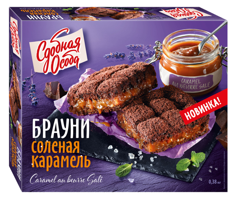 ПИРОГ Брауни Cоленая карамель 380гр/6шт(ЧР)