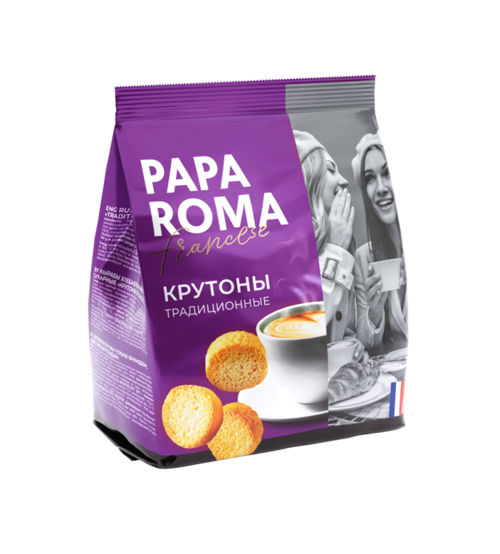 СУХАРИ фас PAPA ROMA крутоны традиционные 100гр/22шт(АЕ)