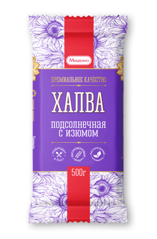 ХАЛВА фас Подсолнечная с изюмом 500гр/12шт(МС)