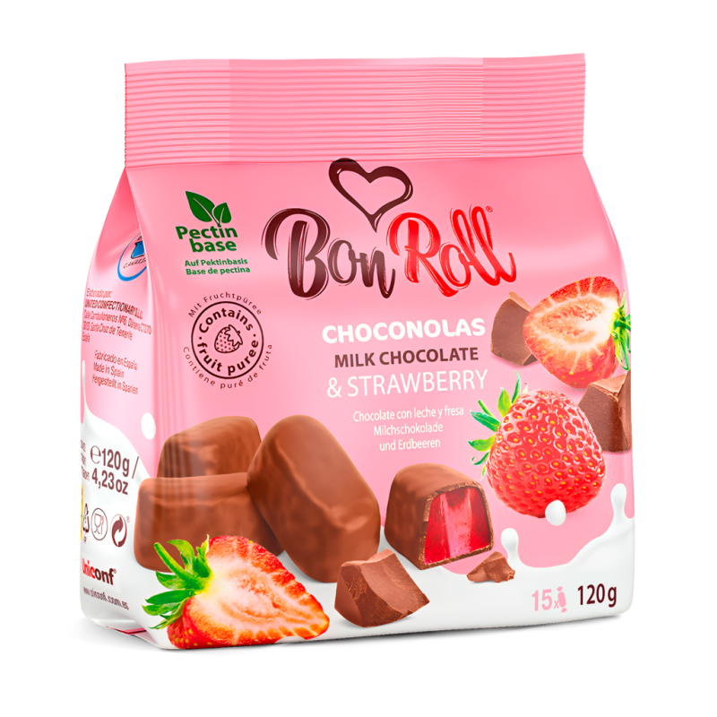 КОН фас BON ROLL клубника мол шок 120гр/24шт(ОК)
