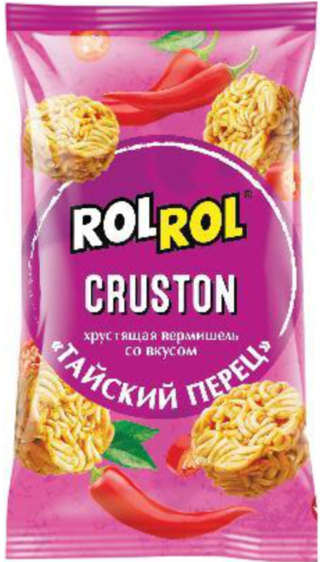 СНЭКИ CRUSTON ROLROL 60 хруст вермишель тайский перец 24шт(МВ)