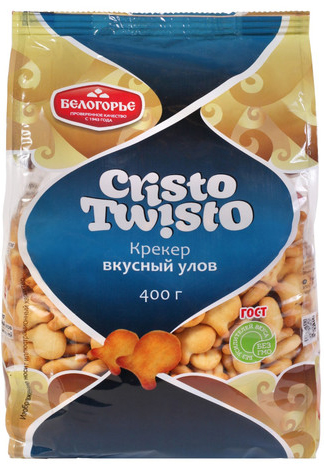 КРЕКЕР фас Кристо-Твисто вкусный улов 400гр/12шт(БГ)
