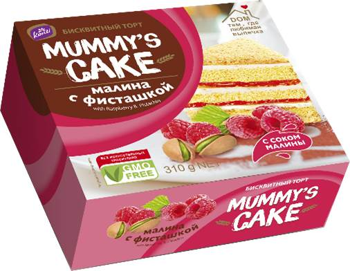 ТОРТ Mummy's cake малина фисташка 310гр/8шт(КН)