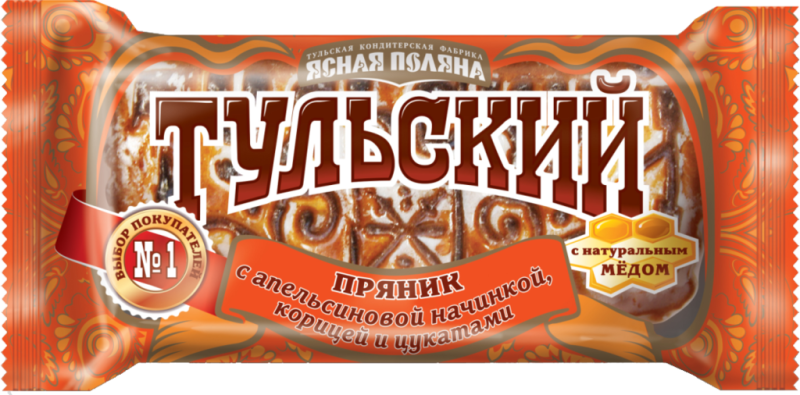 ПРЯНИКИ фас Тульский апельсин корица цукаты 130гр/24шт(ОК)