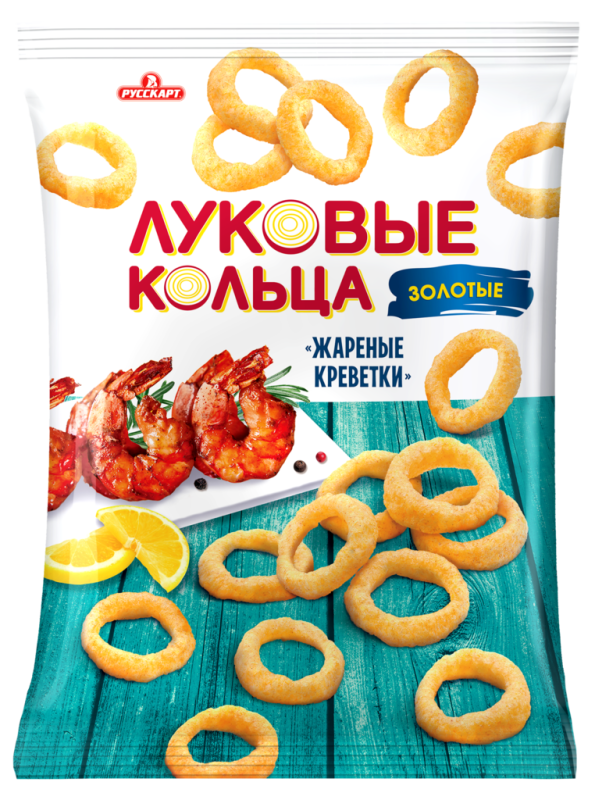 СНЭКИ Золотые луковые кольца жар креветка 90гр/10шт(РС)