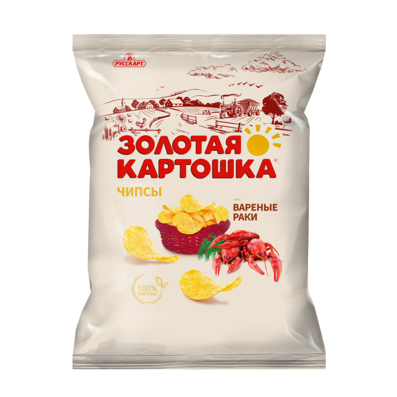 ЧИПСЫ фас Золотая картошка вареные раки 85гр/24шт(РС)