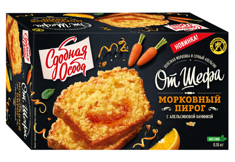 ПИРОГ Морковный пирог с апельс нач 350гр/6шт(ЧР)