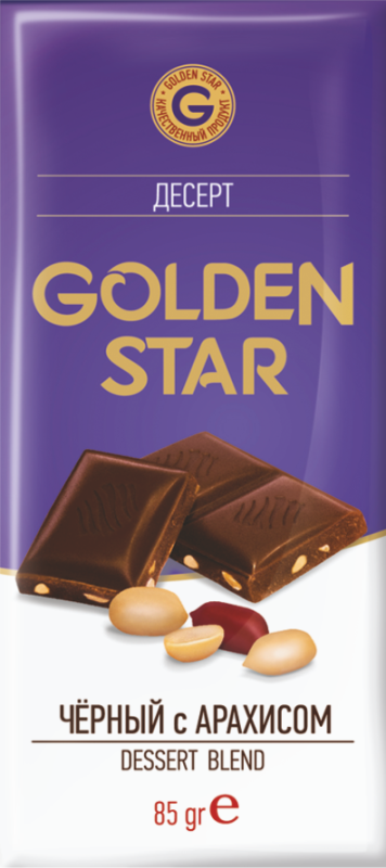 ШОК Dessert Golden Star черный арахис 85гр/30шт(МЛ)