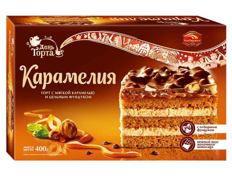 ТОРТ Карамелия 400гр/6шт(ЧР)