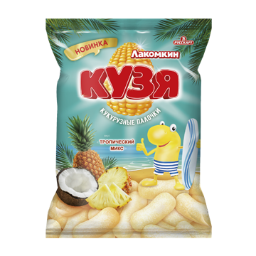 СНЭКИ Кузя Лакомкин кукурузны тропический микс 100гр/15шт(РС)