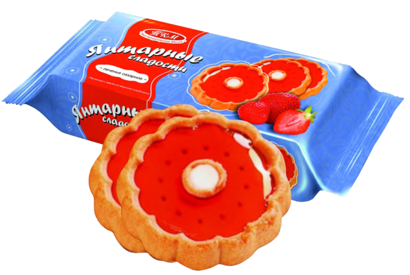 ПЕЧ фас Янтарные сладости клубника 250гр/16шт(ЛЗ)