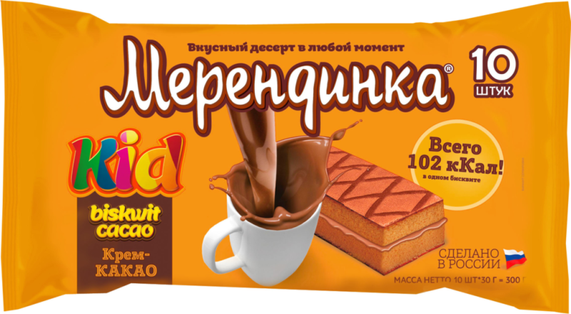 ПИРОЖНОЕ Мерендинка крем какао 300гр/9шт(ОК)