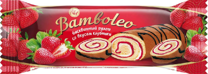 РУЛЕТ Со вкусом клубники 145гр/18 шт(НК)