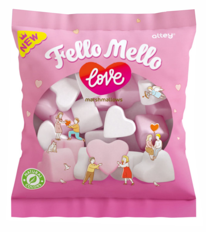 МАРШМЕЛЛОУ фас Fello Mello сердечки 85гр/18шт(АЛ)