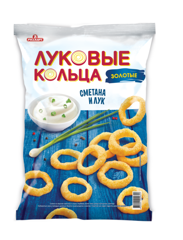 СНЭКИ Золотые луковые кольца сметана лук 40гр/24шт(РС)