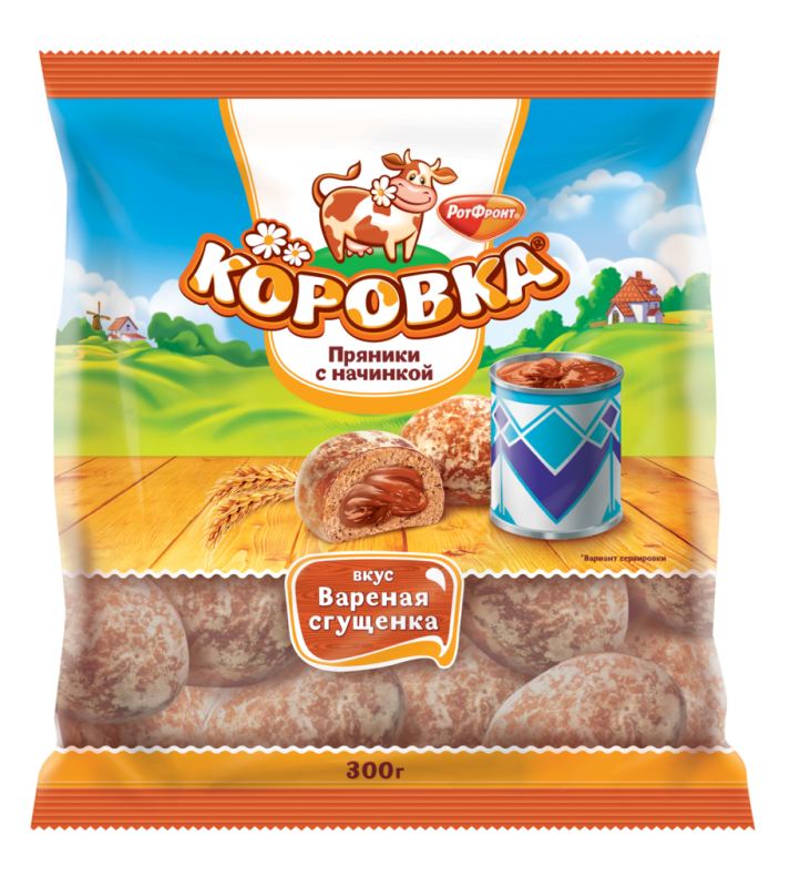 ПРЯНИКИ фас Коровка вареная сгущенка 300гр/16шт(ОК)