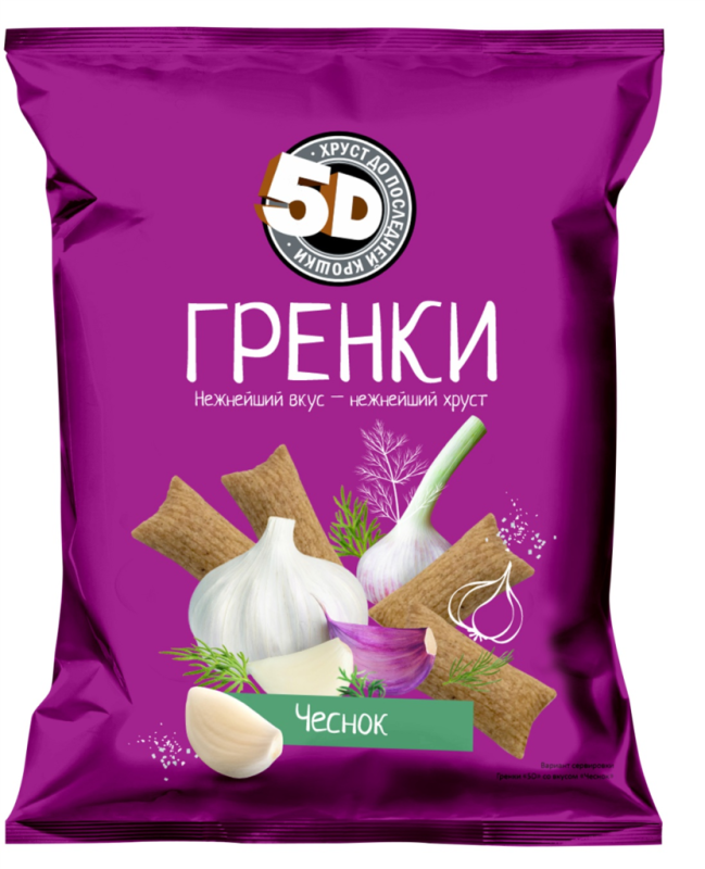 ГРЕНКИ фас ржаные чеснок 45гр/40шт(5Д)